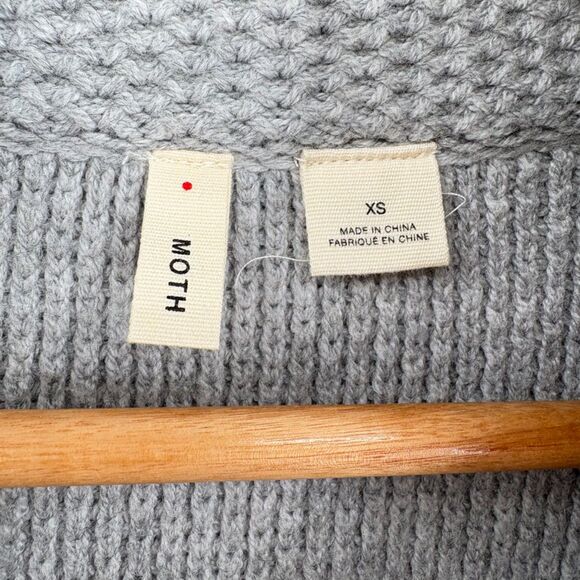 Anthropologie Moth Blakely Gray Floral One Button Knit Cardigan, Sz XS, Boho - Picture 9 of 12